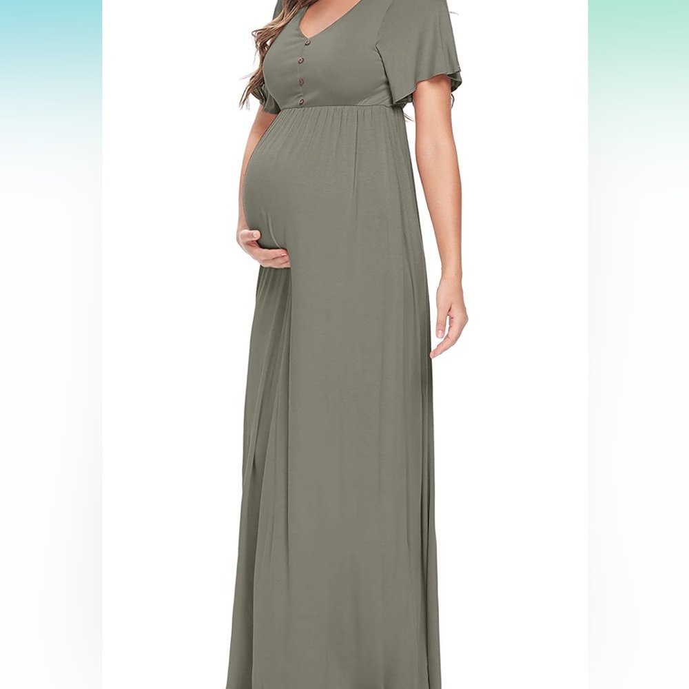Green Plus Size Maternity Dress